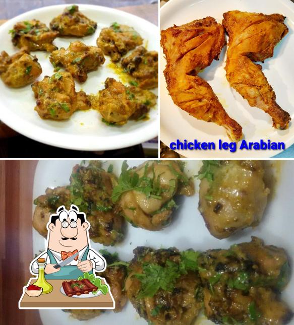Meat meals are offered by Sahni fish & chicken