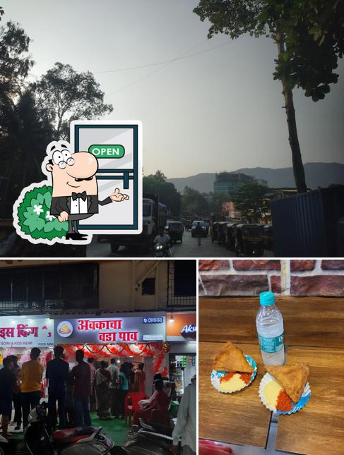The photo of exterior and beverage at Akkacha Vadapav