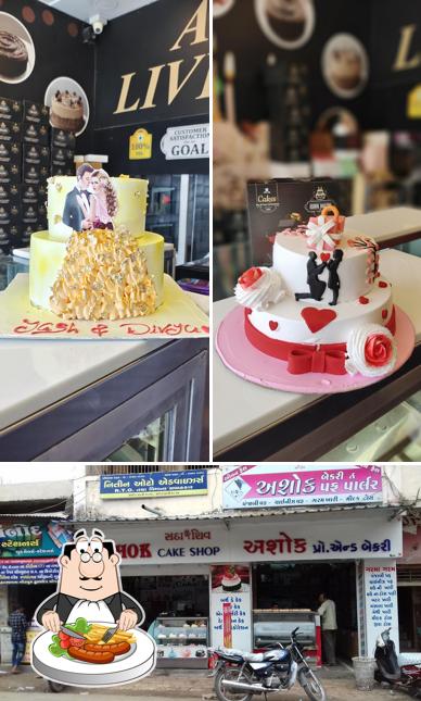 The photo of food and exterior at Ashok bakery & cakeshop junagadh. Cake - Cake delivery - Bakery