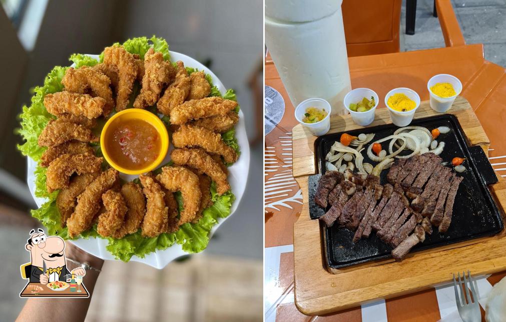 Platos en Espetinho da praia Intermares