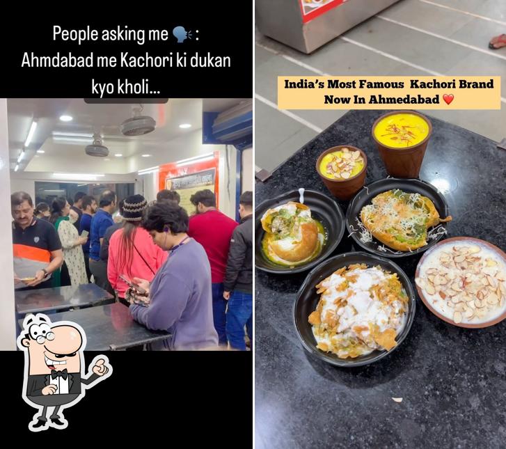 Take a seat at one of the tables at Guddu Bhai Kachori Wala