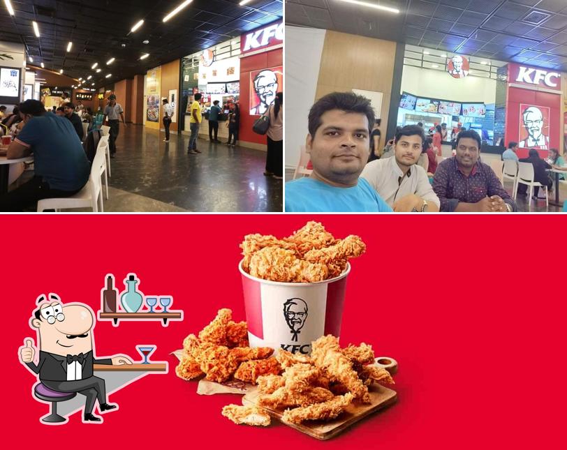 The picture of KFC’s interior and food