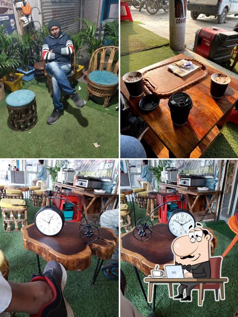 Take a seat at one of the tables at Converse Coffee Point