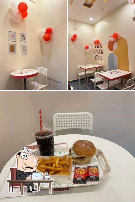 Among various things one can find interior and burger at Yummzz