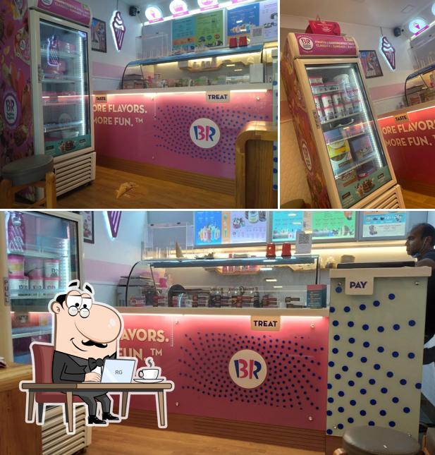 The interior of Baskin Robbins