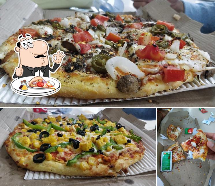 At Domino's Pizza, you can try pizza