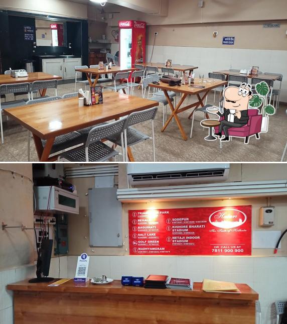 Among various things one can find interior and food at Hatari Restaurant