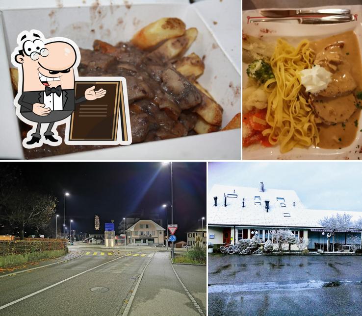 Tra le varie cose da Restaurant Wirtshaus Frohsinn si possono trovare la esterno e cibo