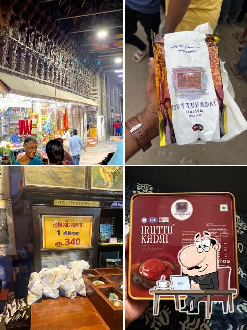 The interior of Iruttukadai Halwa Shop