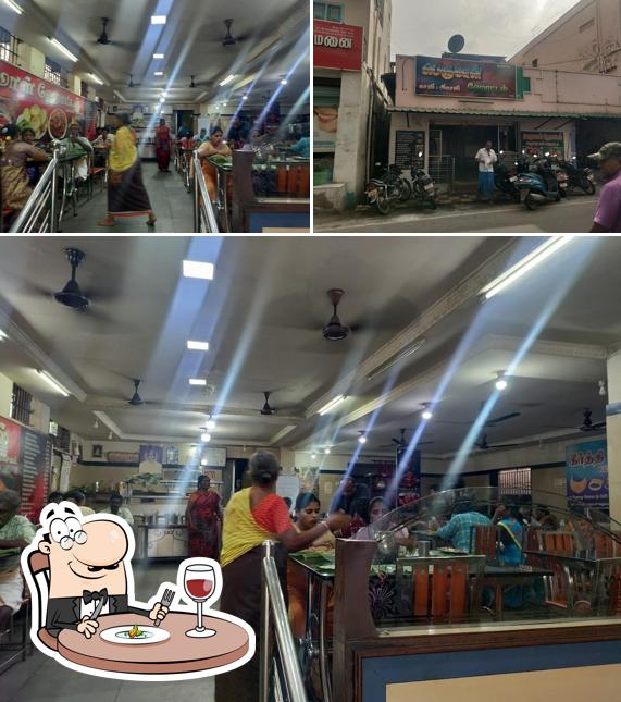 Among various things one can find food and exterior at Perumal Hotel