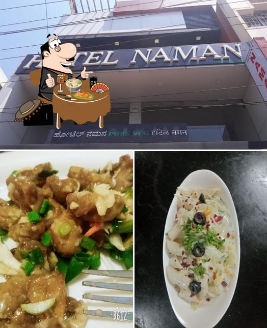 The photo of food and exterior at HOTEL NAMAN pure veg Family Restaurant