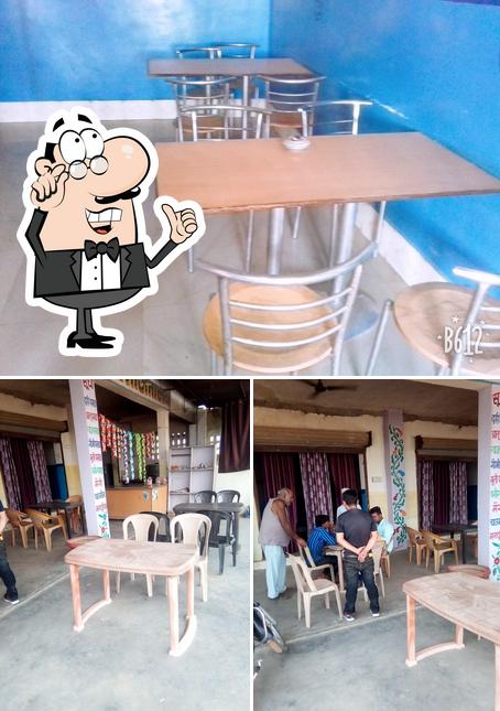 The interior of Triveni restaurant chikani