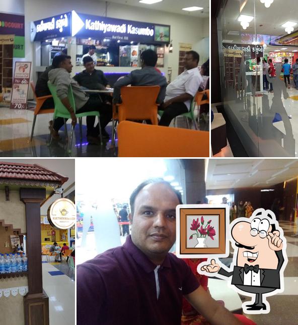 The interior of Kathiyawadi kasumbo Cafe & Snacks