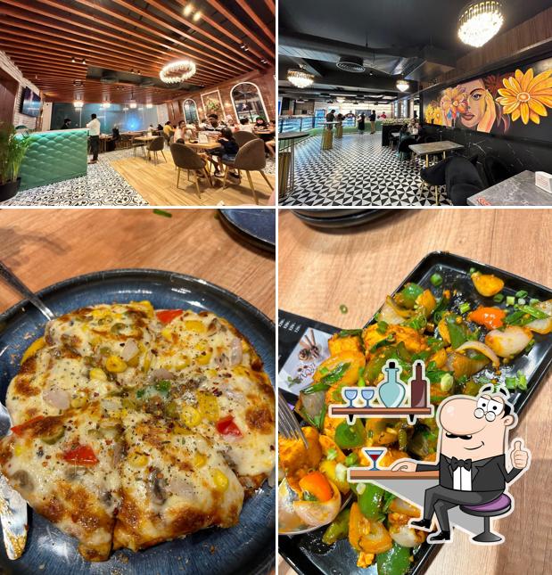 This is the picture displaying interior and food at Temptation Restaurant & Addiction Bar