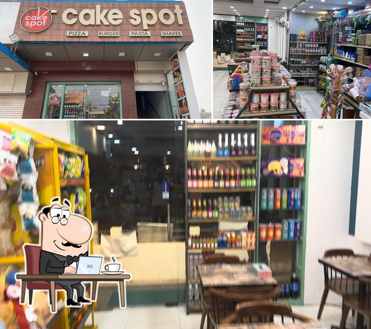 Take a seat at one of the tables at cake spot