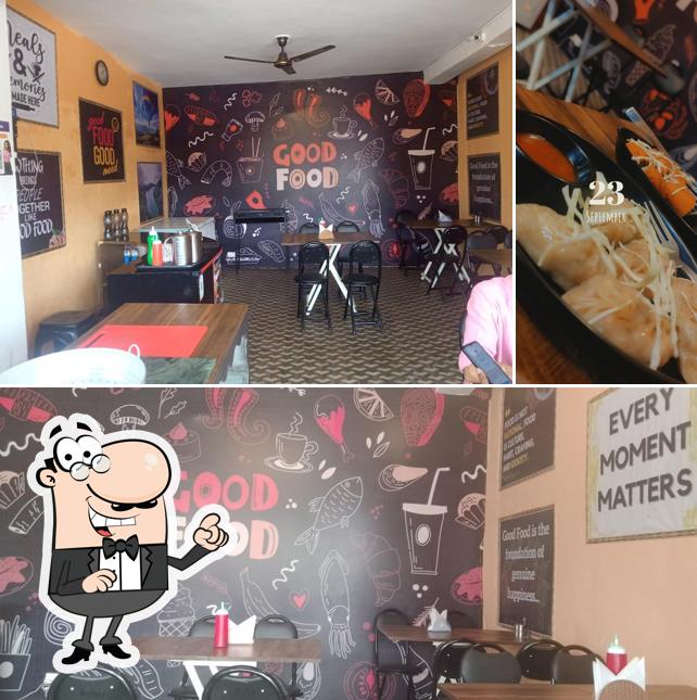 Take a look at the picture depicting interior and food at Dajyu Chaap And Food center