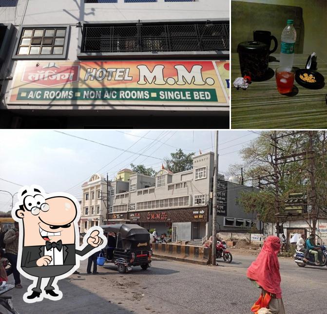 Check out the picture showing exterior and food at Hotel M.M Bar & Resto