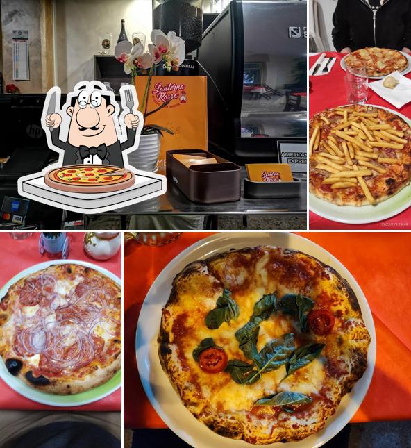 A Pizzeria Ristorante Lanterna Rossa, puoi ordinare una bella pizza