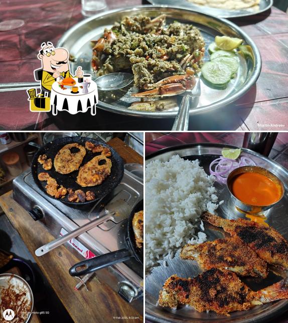 Meals at Ammana Mane Oota.Home made fish meal