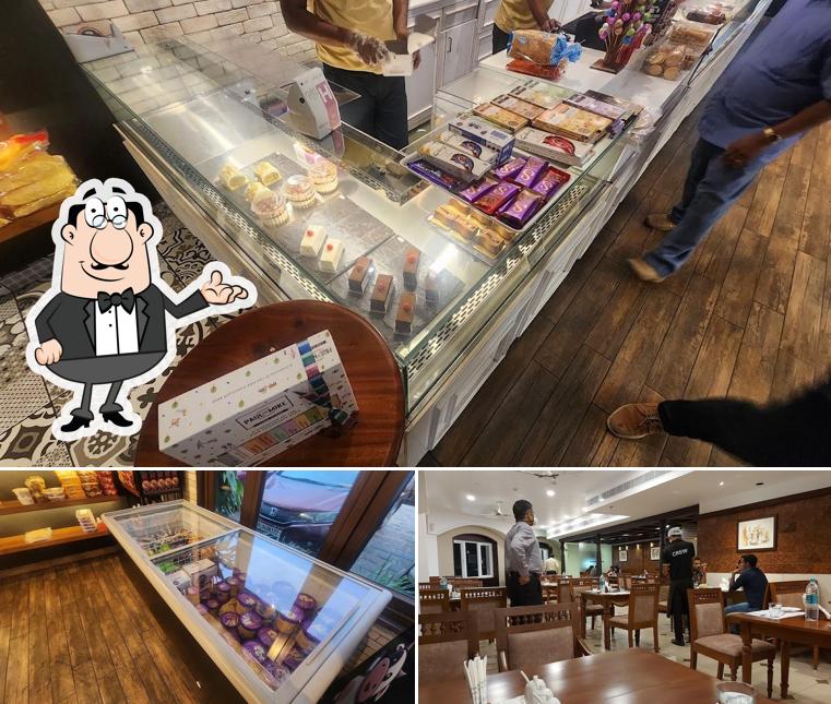 The interior of Navya Patisserie