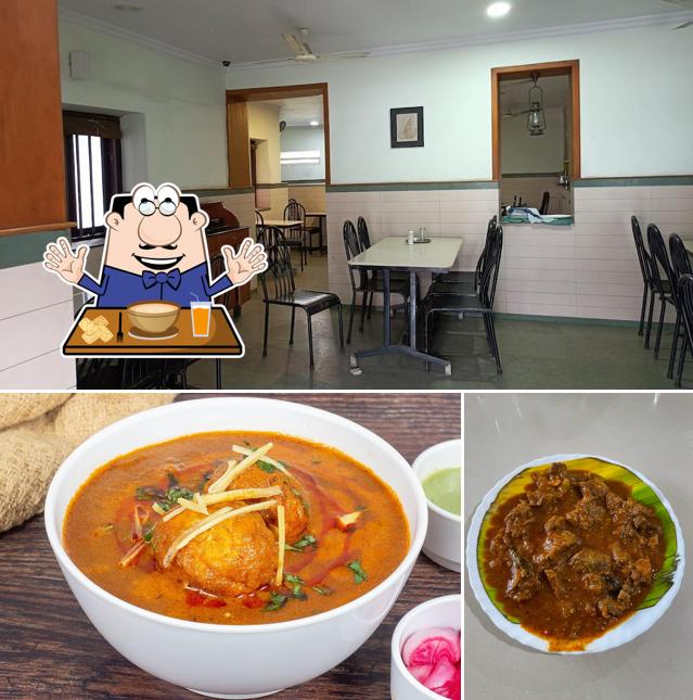 This is the image depicting food and interior at Abhilash Hotel Thiruvalla