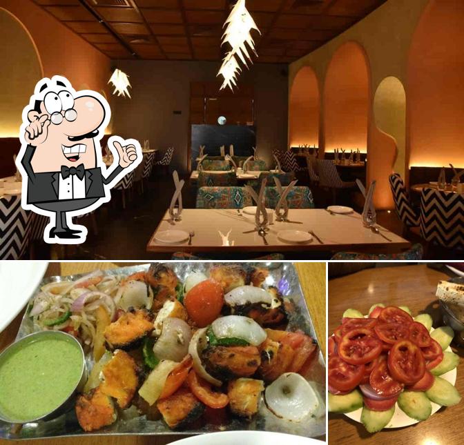 The image of interior and food at Lalit Palace Restaurant