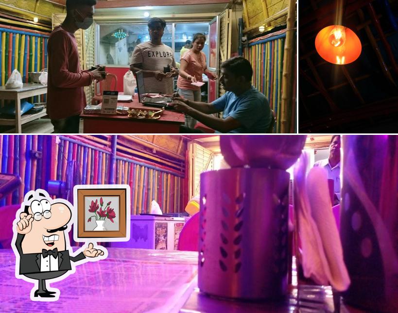 The interior of New Aahar Restaurant