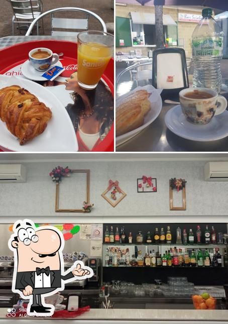 Guarda la foto che mostra la interni e cibo di Bar Sciabò