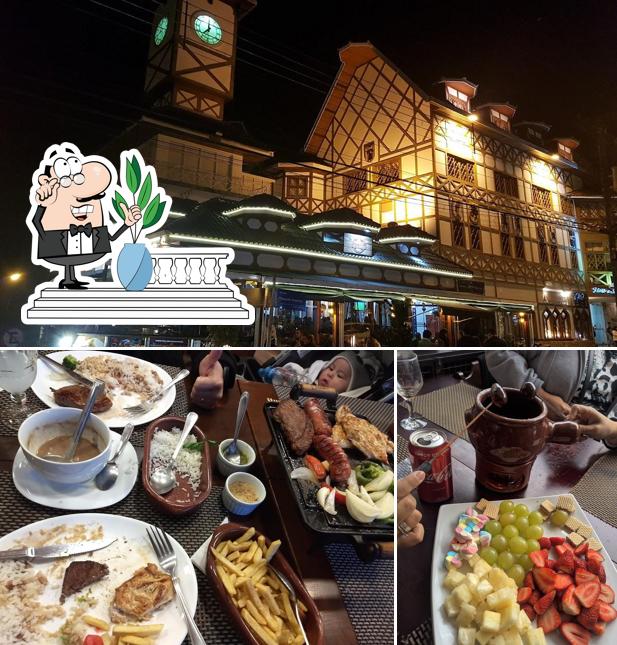 Desfrute da vista da área externa do Restaurante Casa Suíça "A Casa do Fondue"