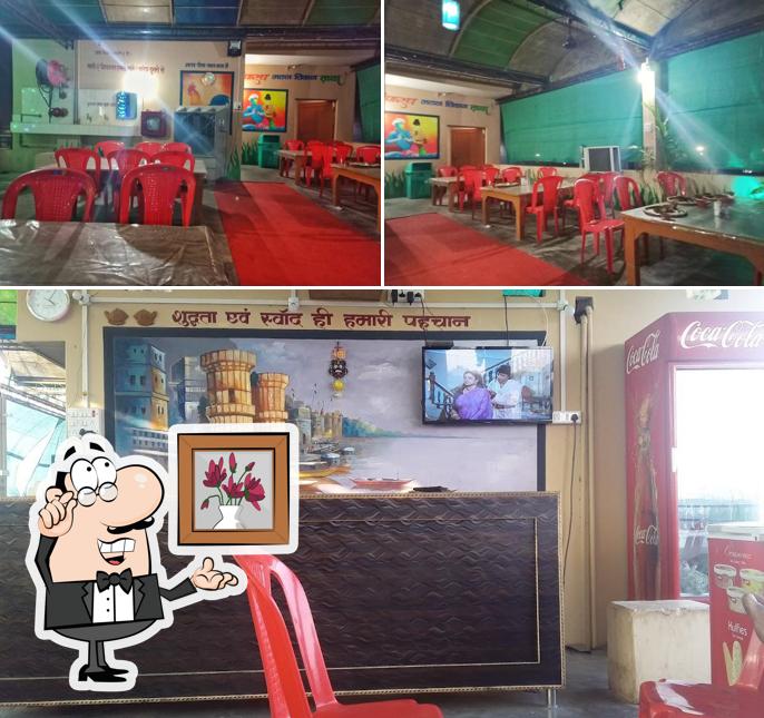 The interior of Champaran Mutton Chikan Dhaba