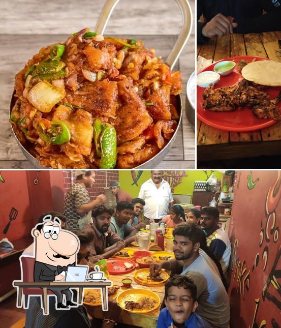 Take a seat at one of the tables at Smoke House BBQ
