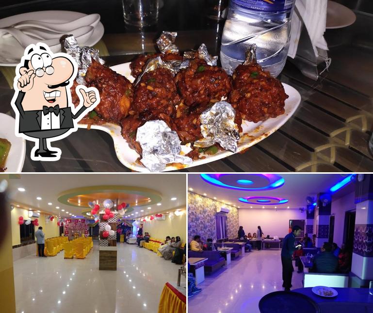 The picture of interior and food at Hotel Golden Apple