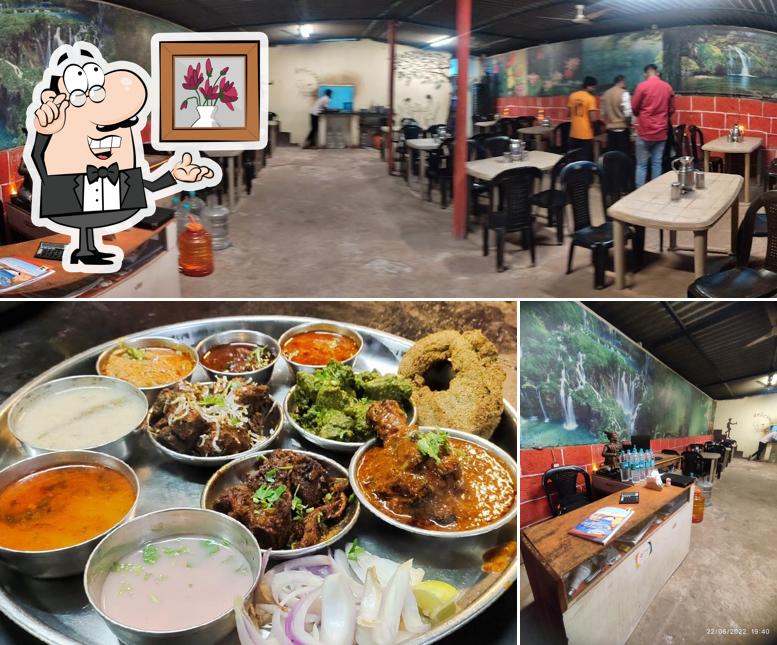 The restaurant's interior and meat