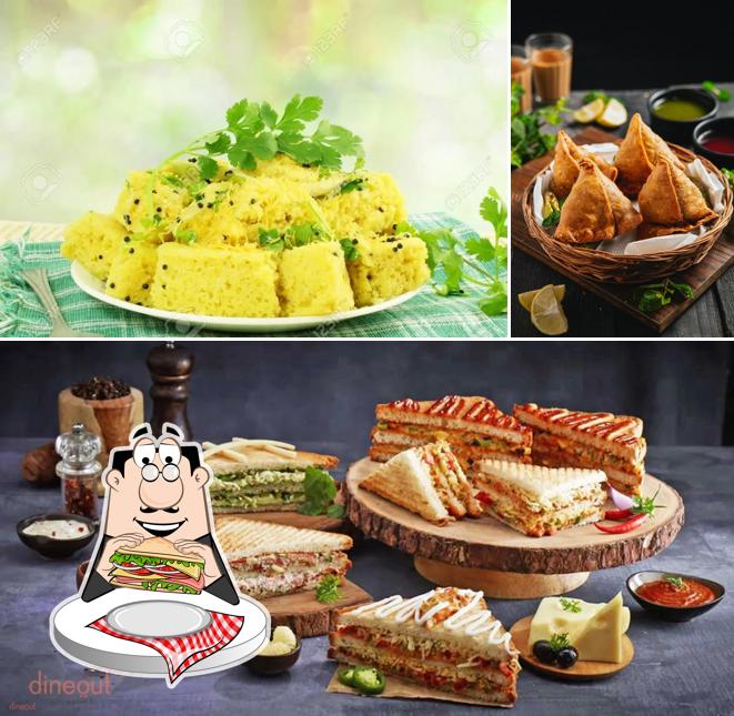 Club sandwich at Swad Snacks Alkapuriwala