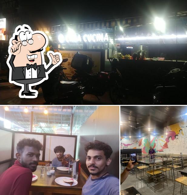 The picture of interior and food at CASA CUCINA