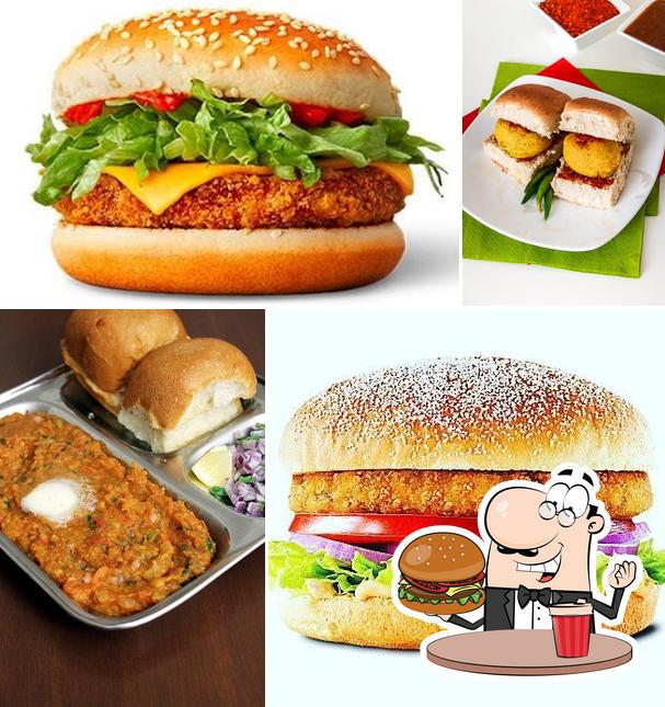 Get a burger at Puchi's Kitchen.A Vegetarian Food Corner
