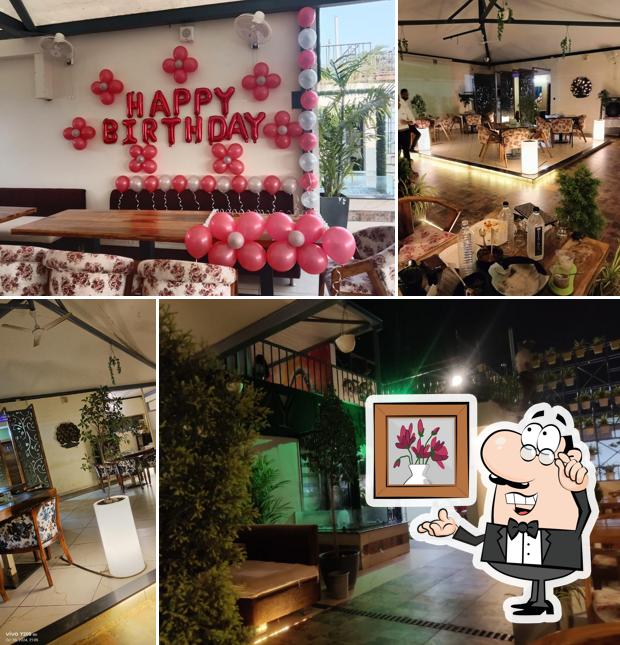 The interior of Sky Dine Best Family Restaurant In Dewas Best Rooftop Restaurant in Dewas Best Cafe In Dewas