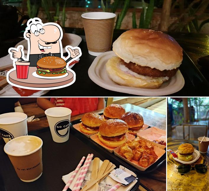Order a burger at GO CAFE- PEGS & GRILLS