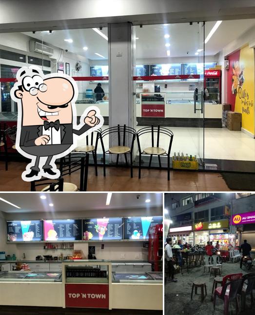The interior of Top N Town IceCream Tower Chowk