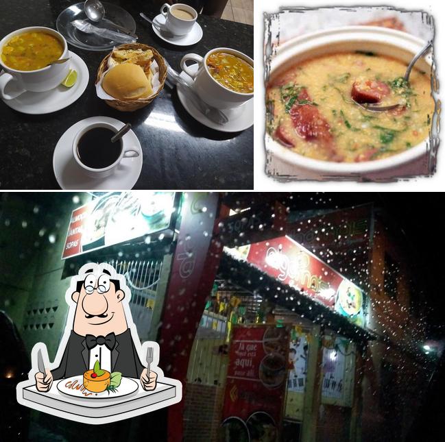Take a look at the image displaying food and exterior at Algo Mais Soparia e Pizzaria