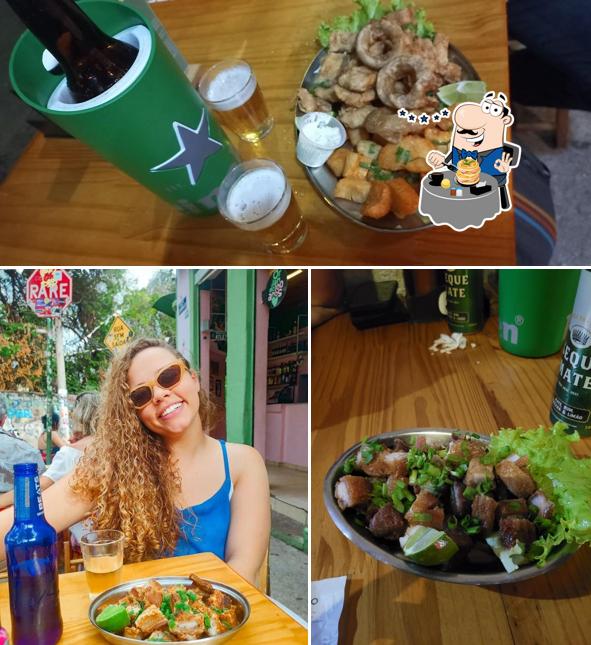 A ilustração da comida e bebida no Bar do Orlando