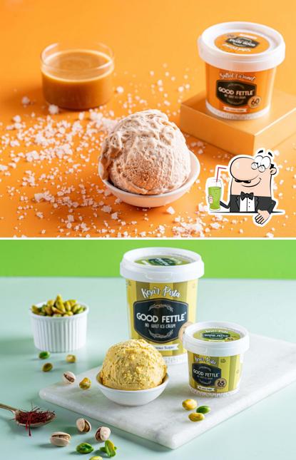 Enjoy a beverage at Good Fettle - Healthy Ice Cream