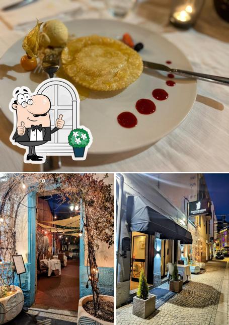 Tra le varie cose da Ristorante Tipico Disizos Sardos Olbia si possono trovare la esterno e cibo