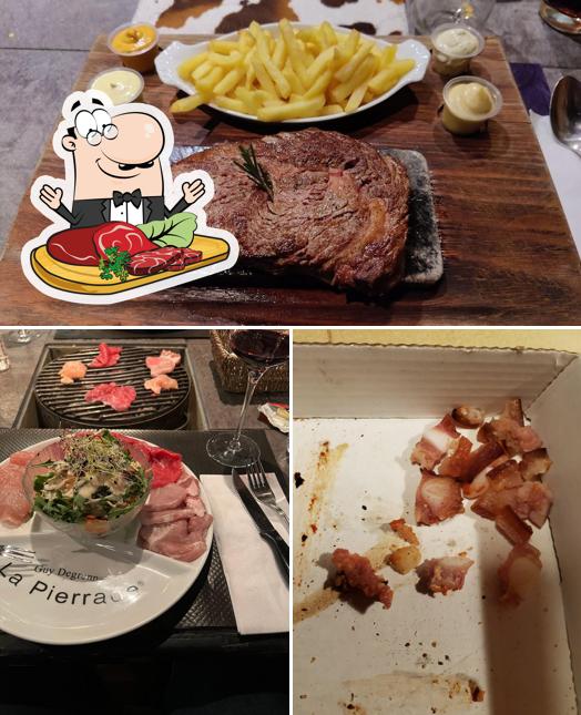 Ordina i piatti di carne a Le Farinet Restaurant-Pub-Dancing à Champery