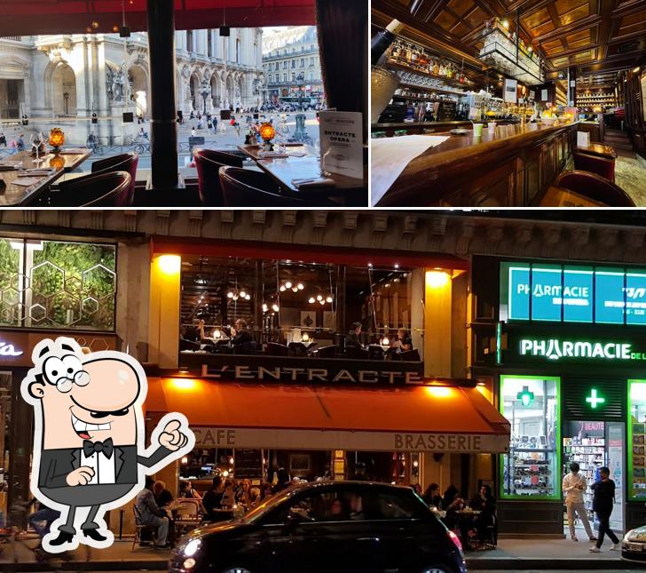 Voici la photo indiquant la extérieur et comptoir de bar sur L'Entracte