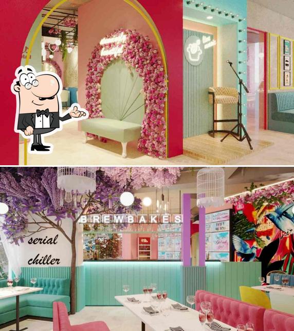 The interior of Brewbakes café Danapur