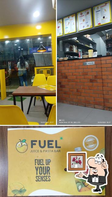 Take a look at the picture depicting interior and exterior at Fuel Juice & Pasta Bar Perambur Branch