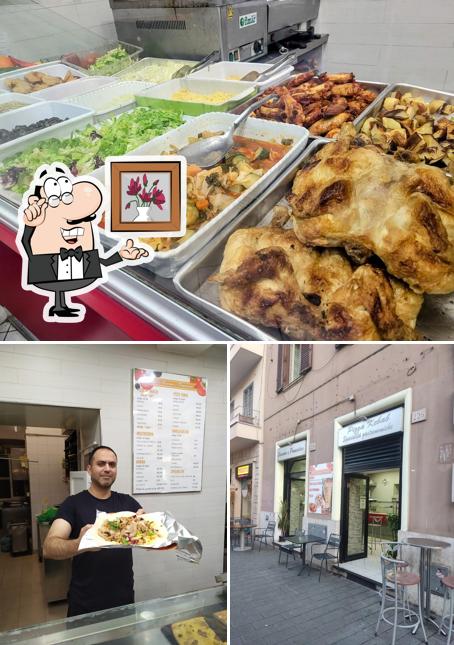 La interni e cibo del ristorante