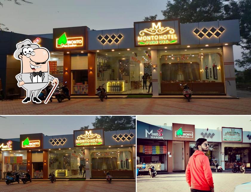 Check out the picture depicting exterior and beverage at Monto Hotel