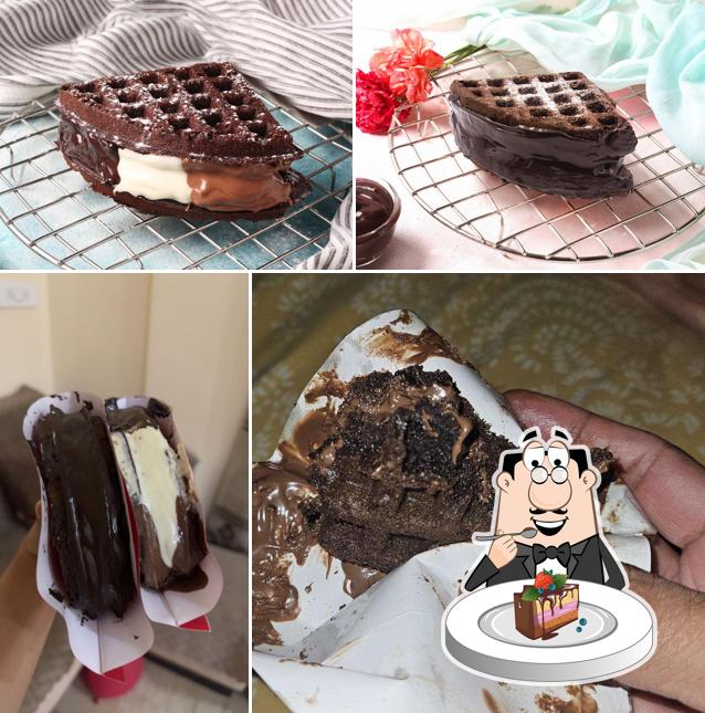 Chocolate cake at The Belgian Waffle Co